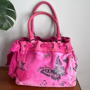 Juicy Couture Rare Butterfly Y2K Sequin Terry Cloth Bag